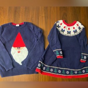 Hanna Andersson sibling sweater set sz 5 and 8 (110 and 130cm)